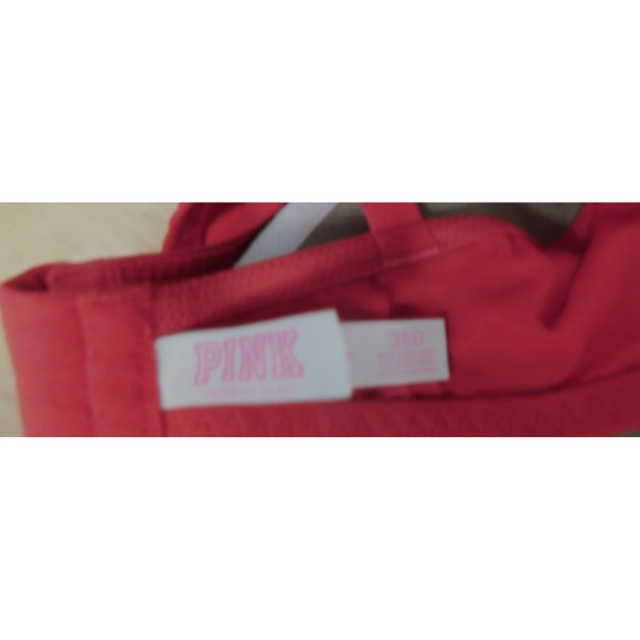 Women's Victoria's Secret PINK Date Push Up Bra Underwire Size 36D Red - Picture 4 of 6